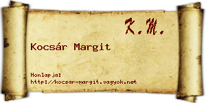 Kocsár Margit névjegykártya