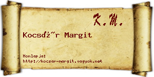 Kocsár Margit névjegykártya
