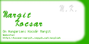 margit kocsar business card