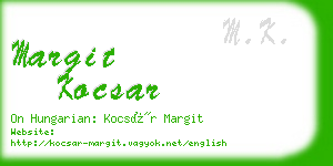 margit kocsar business card